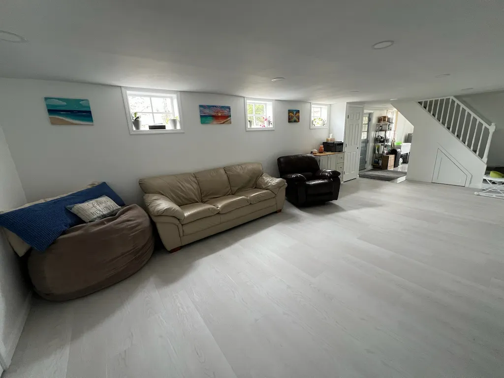 Modern finished basement