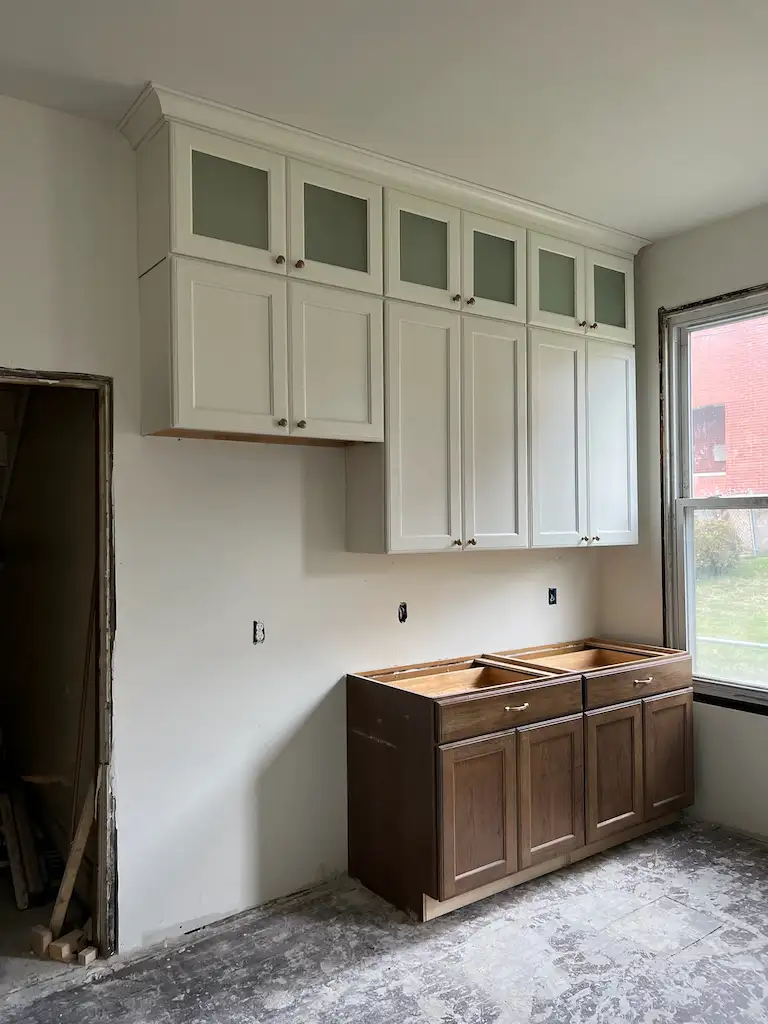 Cabinet installation progress