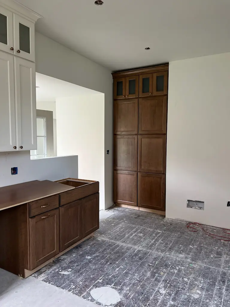 Cabinet installation progress
